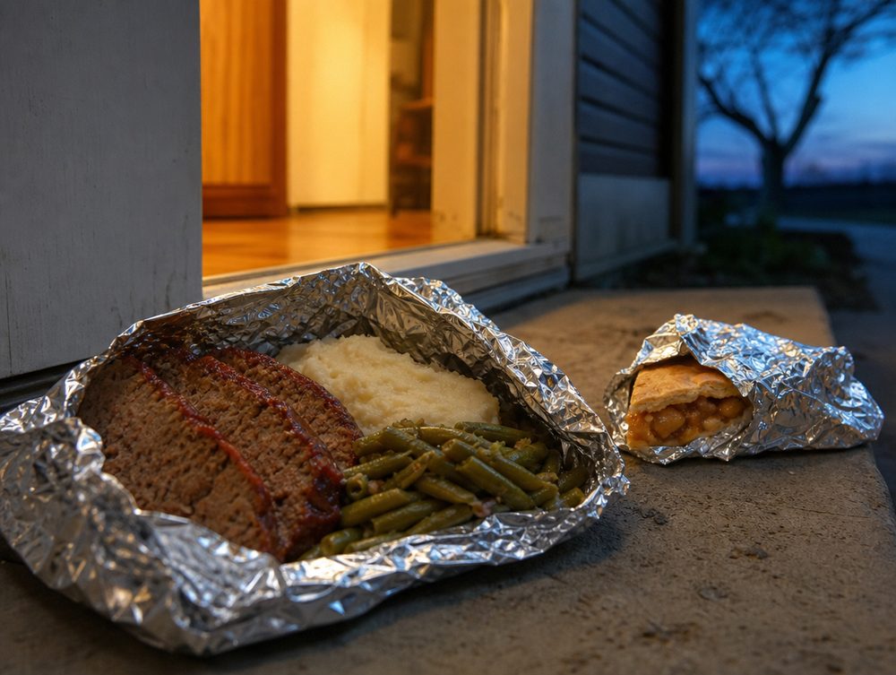 The Back-Door Plate, a diner plate at dusk